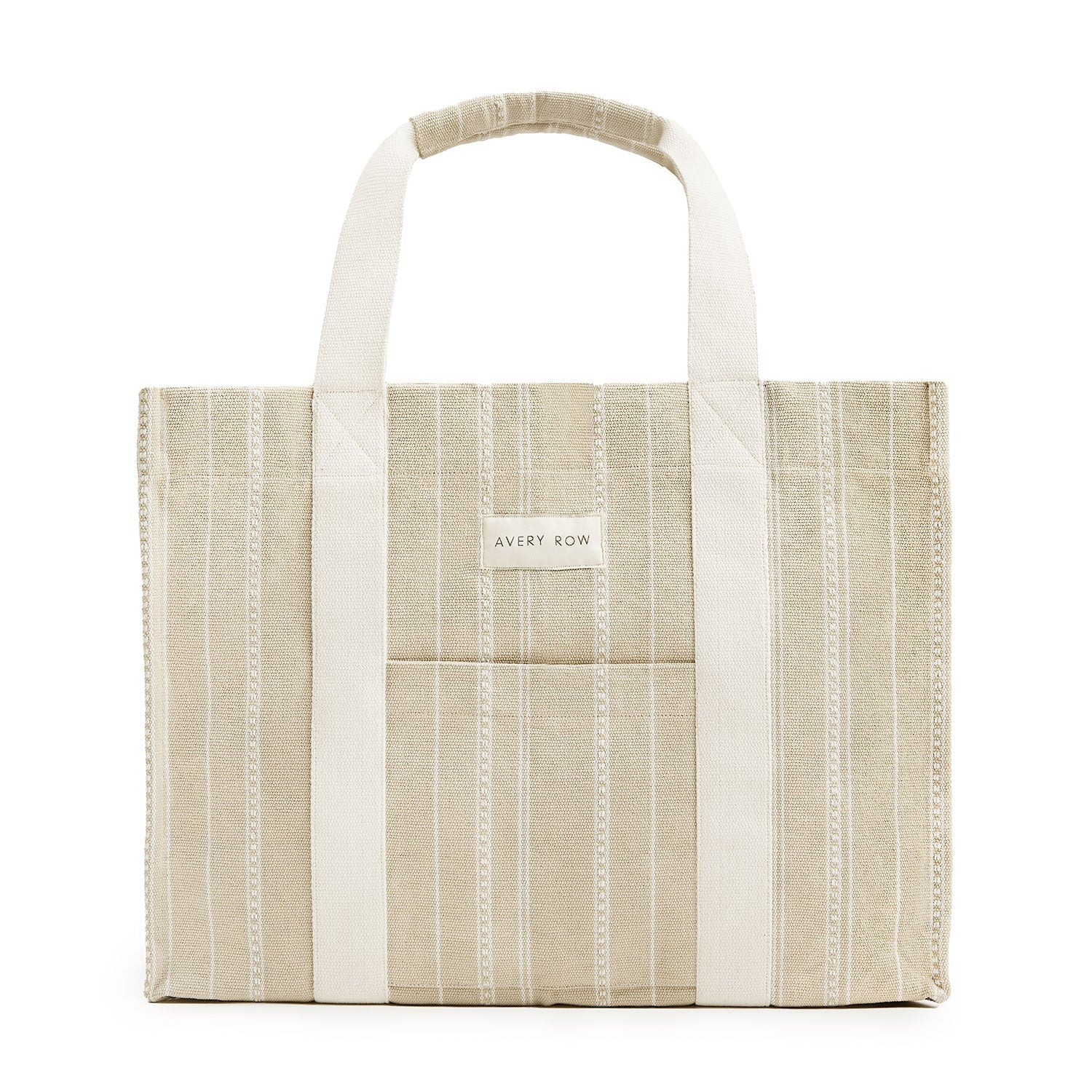 Avery Row Woven Stripe Bag - Natural