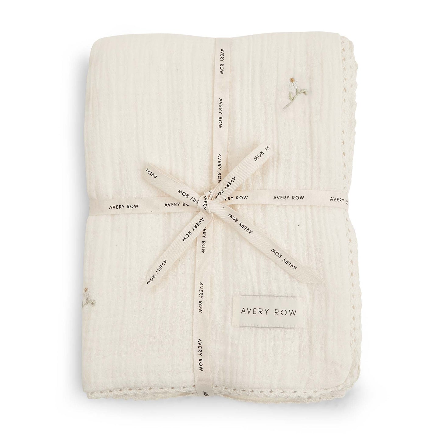 Avery Row Embroidered Muslin Blanket - Wild Chamomile