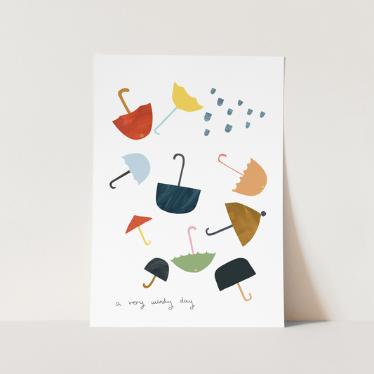 Kid of the Village A Very Windy Day Art Print