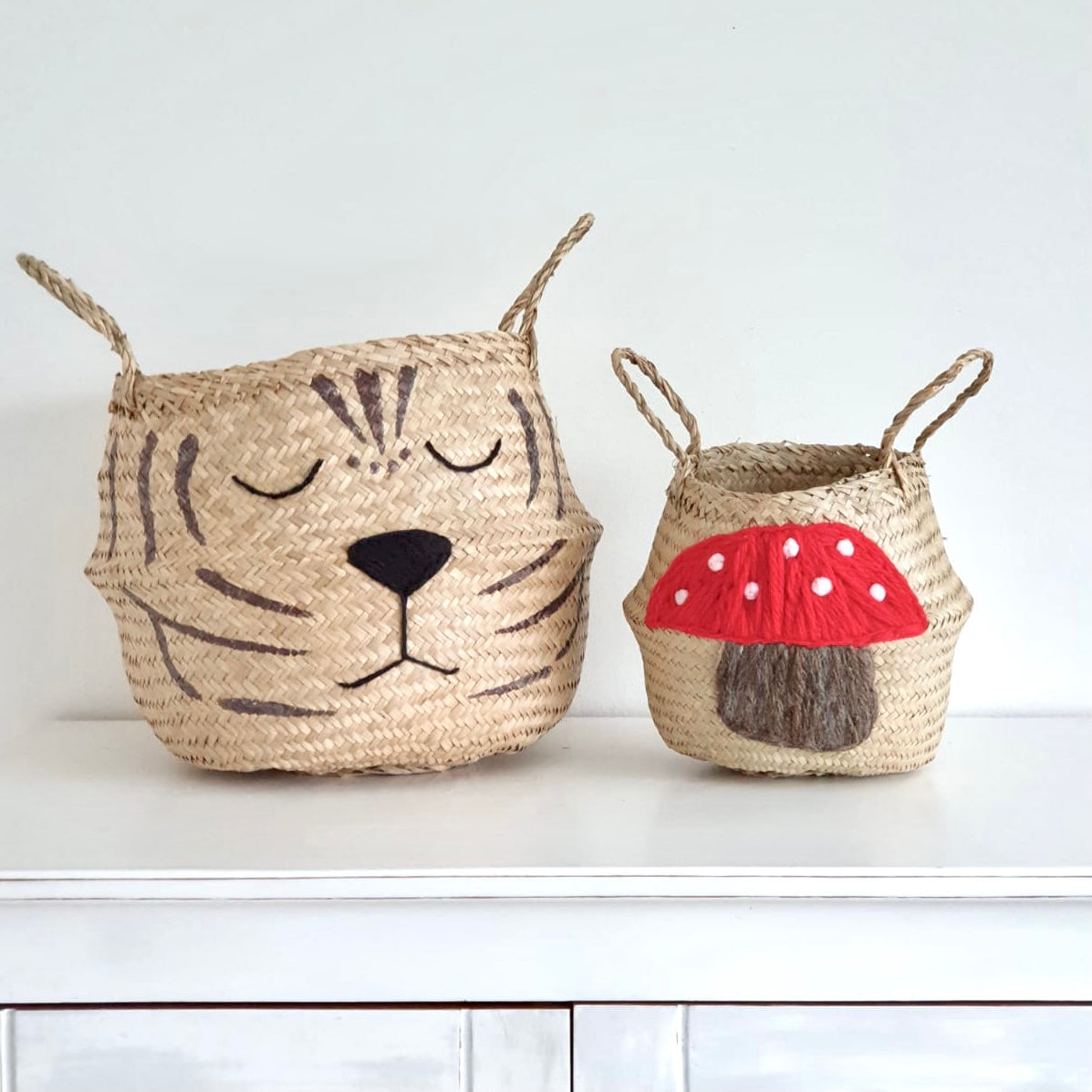 Bellybambino Natural Tiger Seagrass Basket - Extra Large