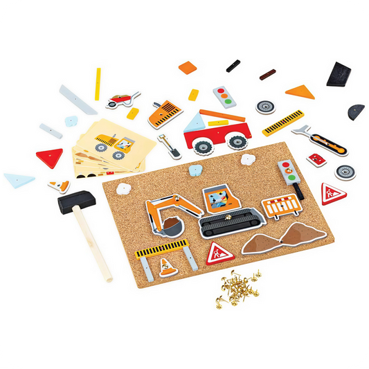 Bigjigs Deluxe Pin-a-shape Set - Construction