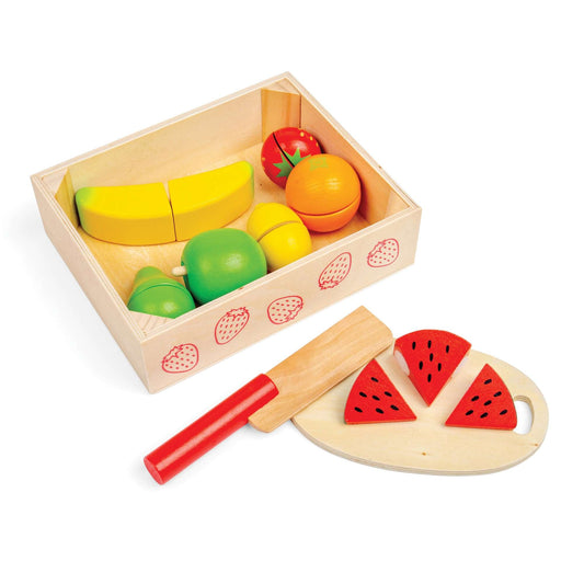 Bigjigs Wooden Toy Cutting Fruit Crate