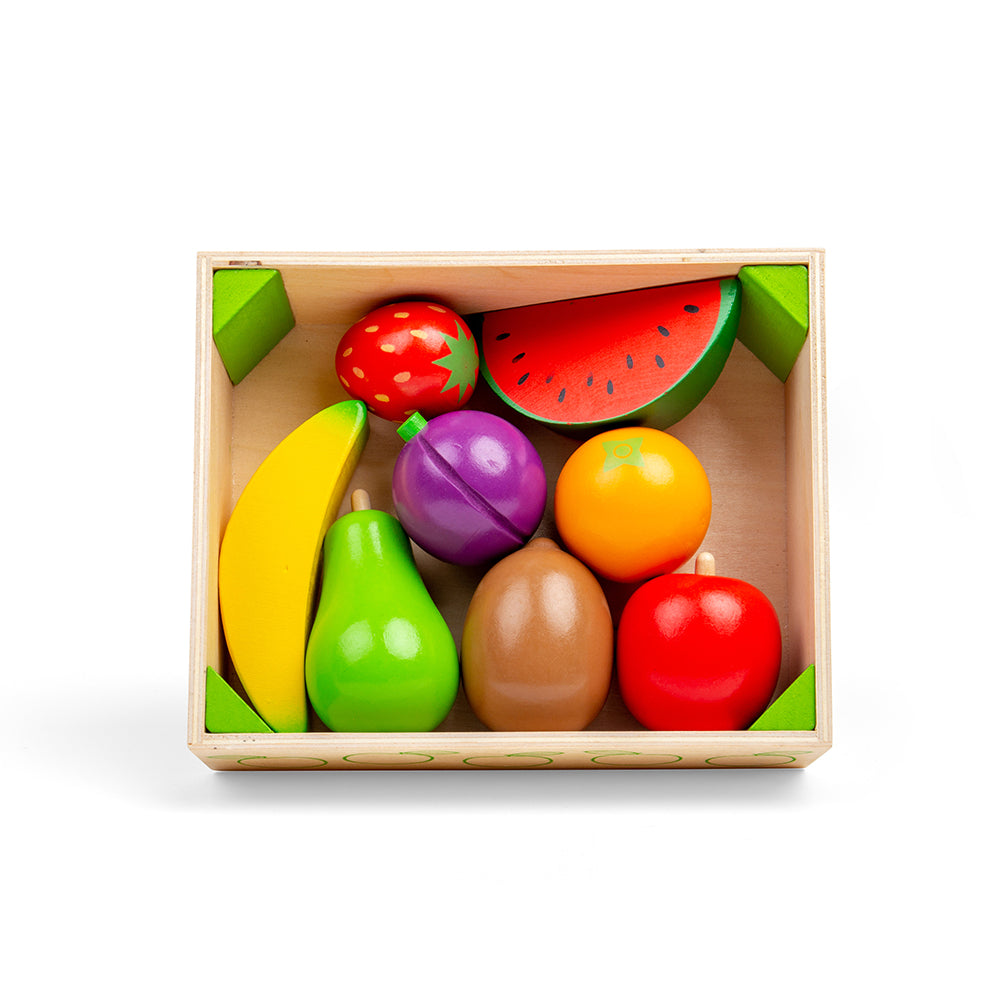 Bigjigs Wooden Fruit & Veg Crate Playset