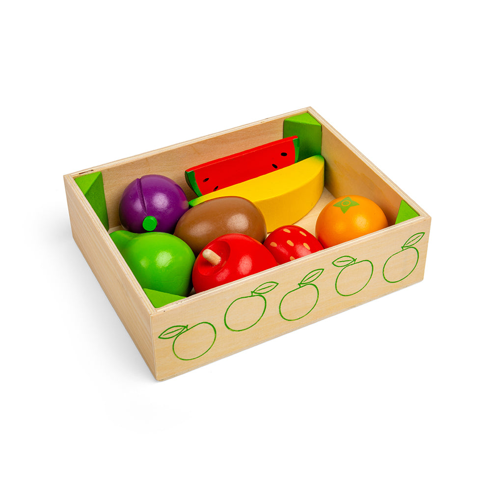 Bigjigs Wooden Fruit & Veg Crate Playset