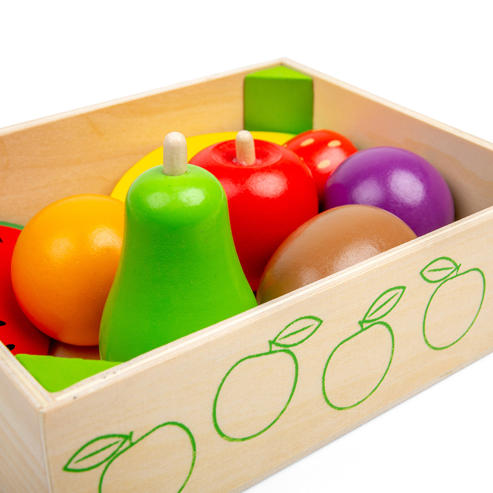 Bigjigs Wooden Fruit & Veg Crate Playset