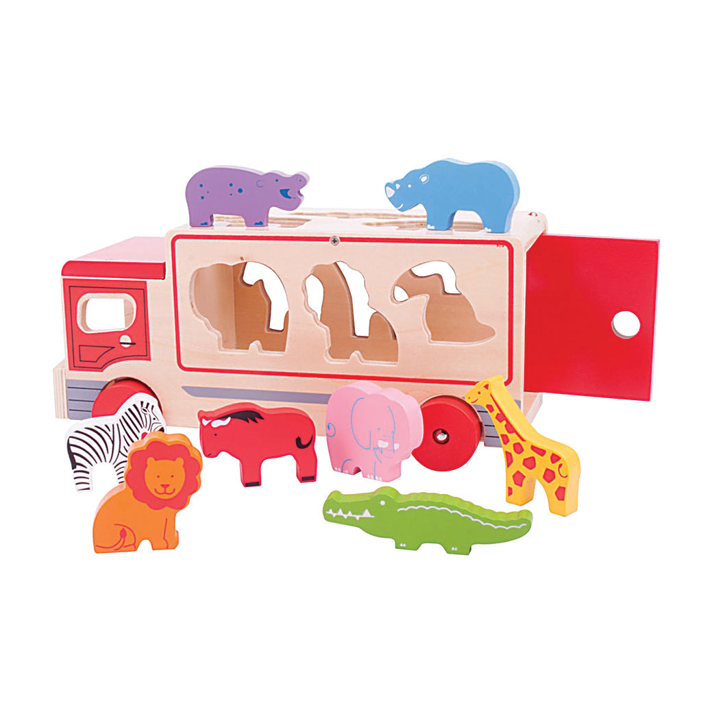 Bigjigs Wooden Safari Sorting Lorry