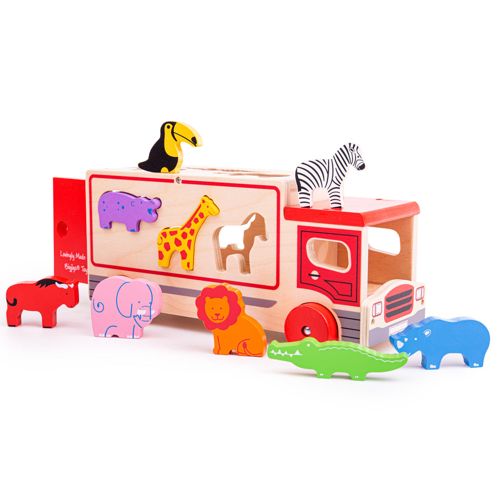 Bigjigs Wooden Safari Sorting Lorry
