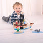Bigjigs Mini Wooden Pirate Ship Playset