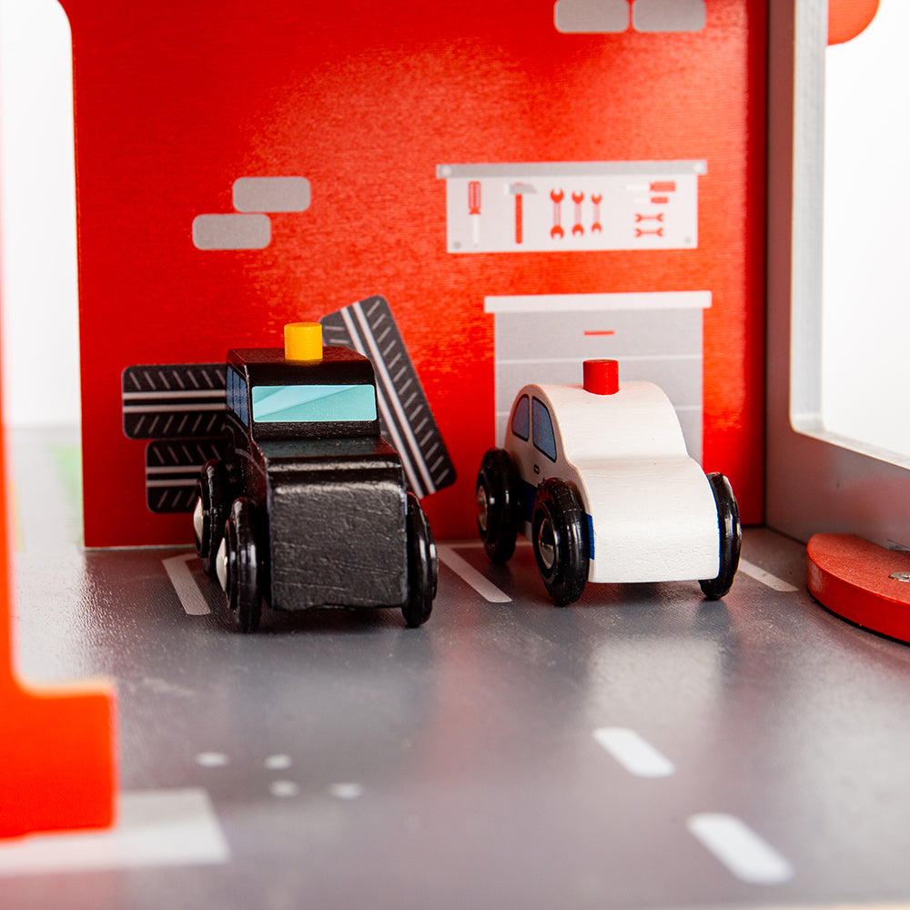 Bigjigs Wooden Garage Toy Bundle