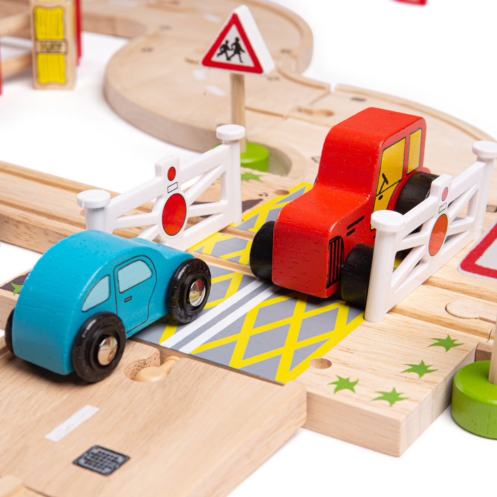 Bigjigs Rail Wooden Road & Rail Train Set