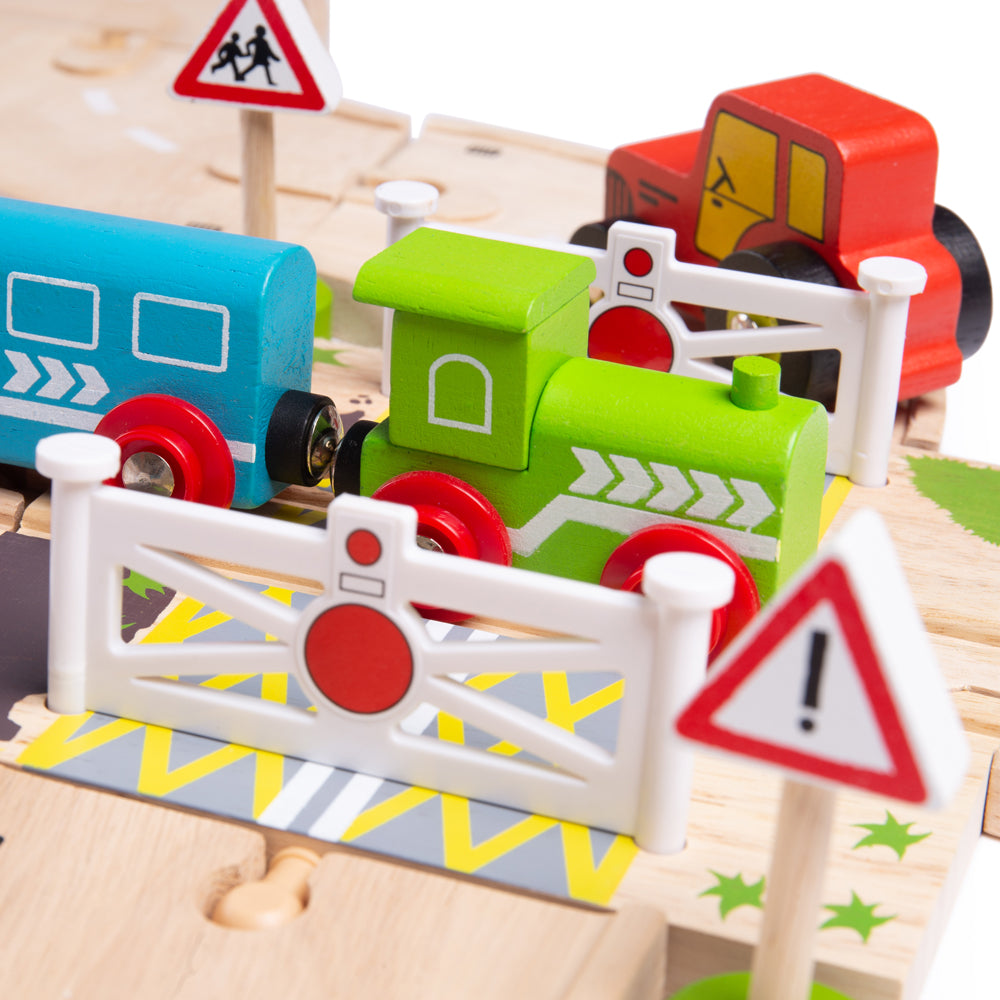 Bigjigs Rail Wooden Road & Rail Train Set
