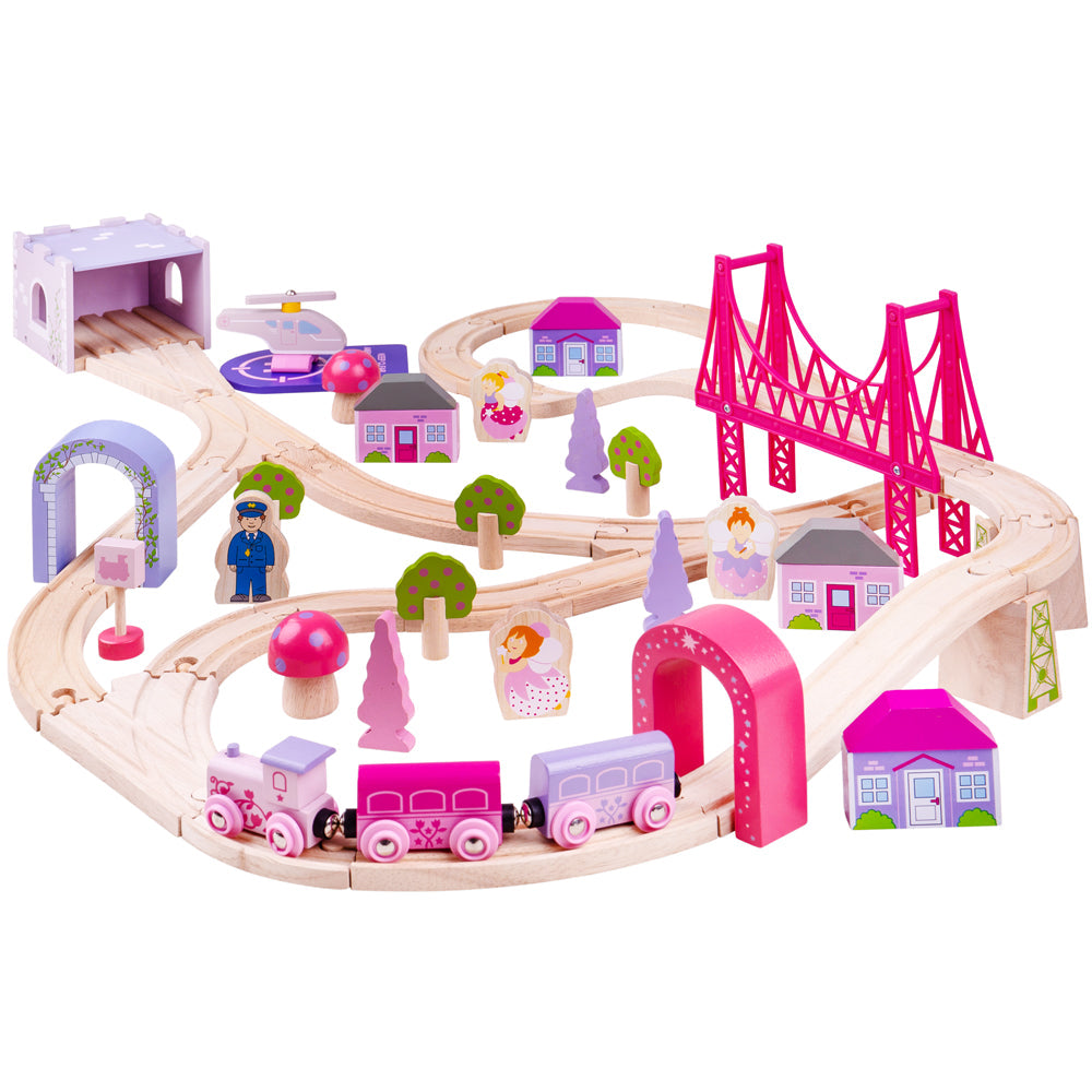 Bigjigs Rail Wooden Fairy Town Train Set