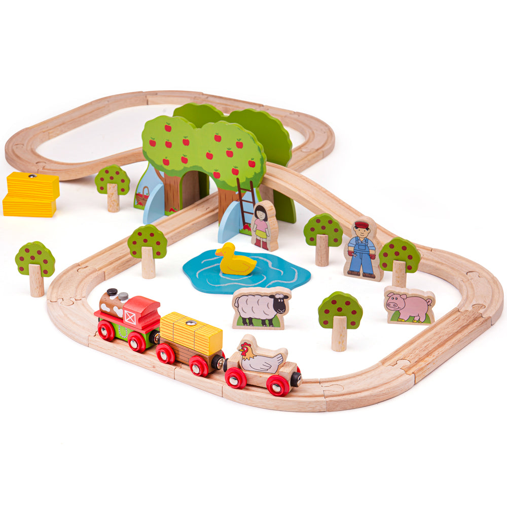 Bigjigs Rail Wooden Farm Train Set