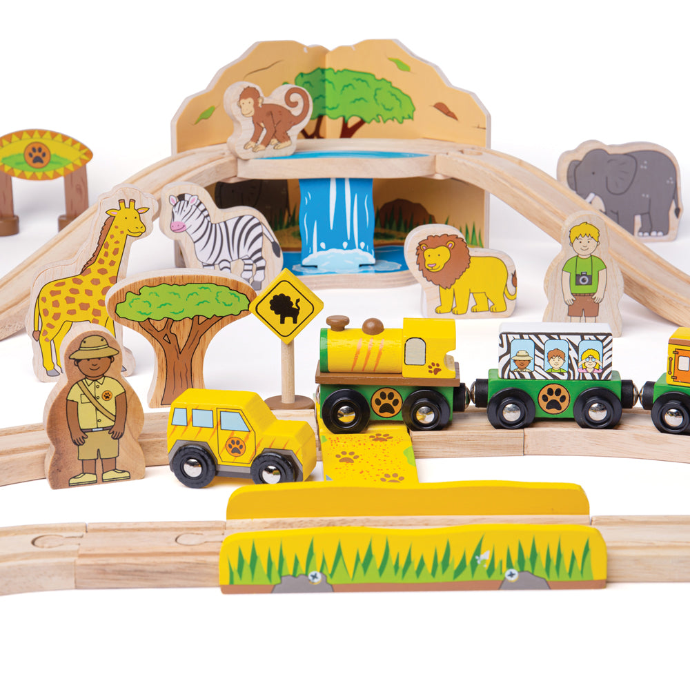 Bigjigs Rail Wooden Safari Train Set