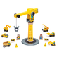Bigjigs Rail Wooden Yellow Crane Construction Set