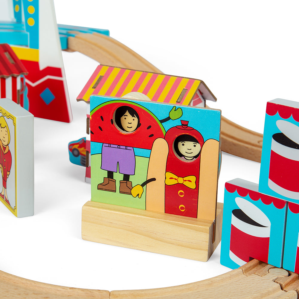 Bigjigs Wooden Fun Fair Train Set