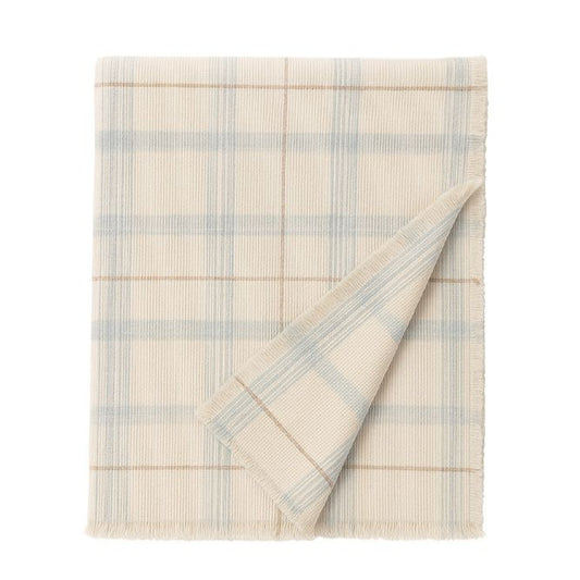Lorena Canals Handloom Bed Throw - Tartan - Blue Sage