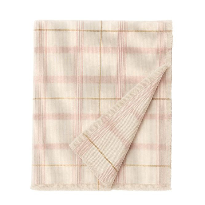 Lorena Canals Handloom Bed Throw - Tartan - Rose