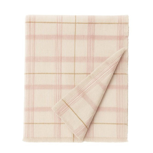 Lorena Canals Handloom Bed Throw - Tartan - Rose