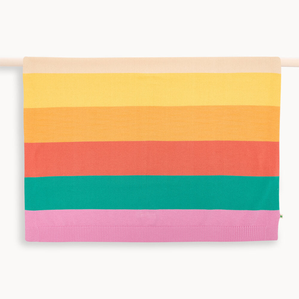 The Bonniemob Bobby Pink Rainbow Stripe Shawl