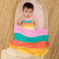 The Bonniemob Bobby Pink Rainbow Stripe Shawl