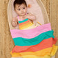 The Bonniemob Bobby Pink Rainbow Stripe Shawl