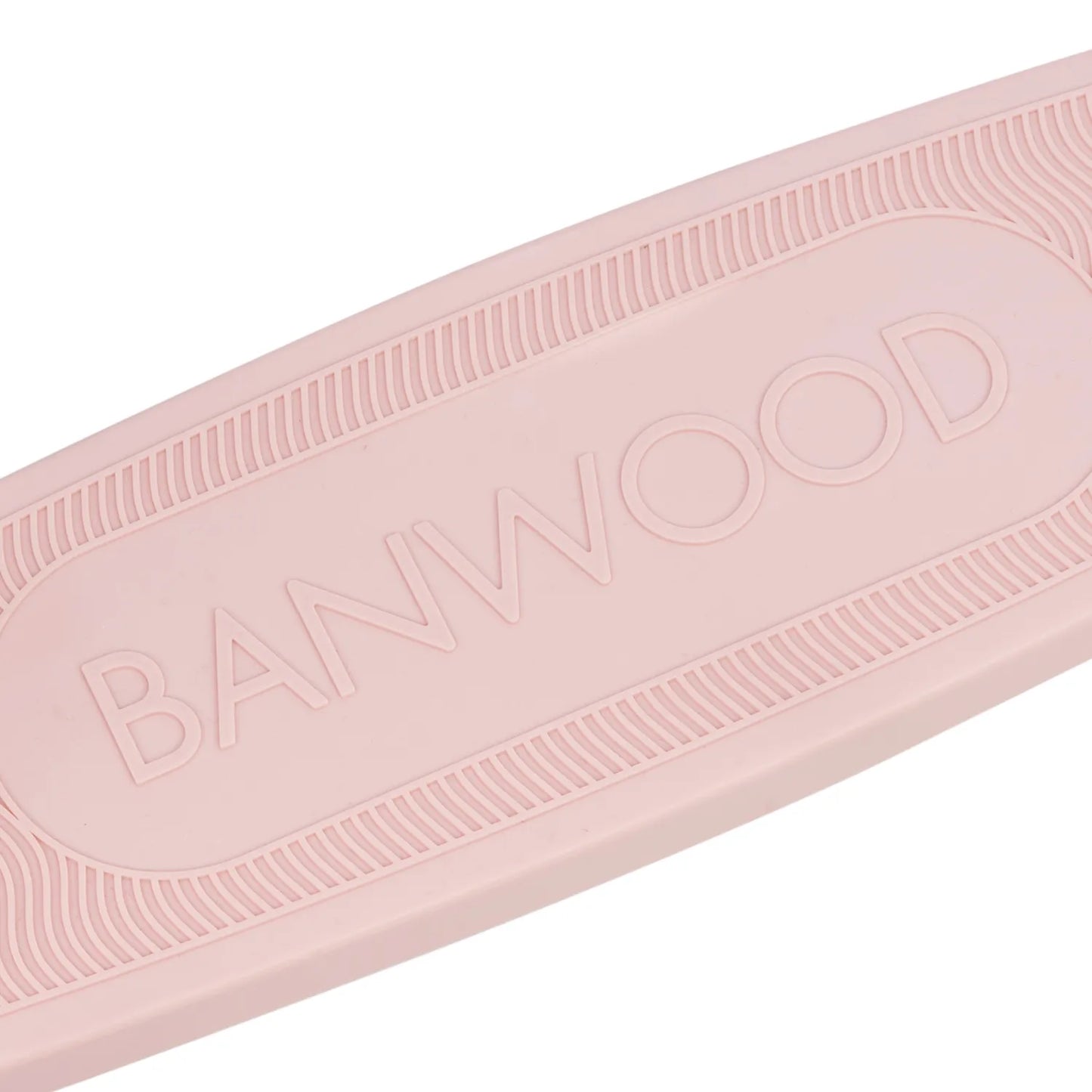 Pink scooter with 'Banwood' branding on a white background
