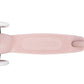 Close-up of a pink scooter handle with 'Banwood' branding on a white background