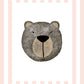 The Little Jones Bear Print - Pale Pink Stripes