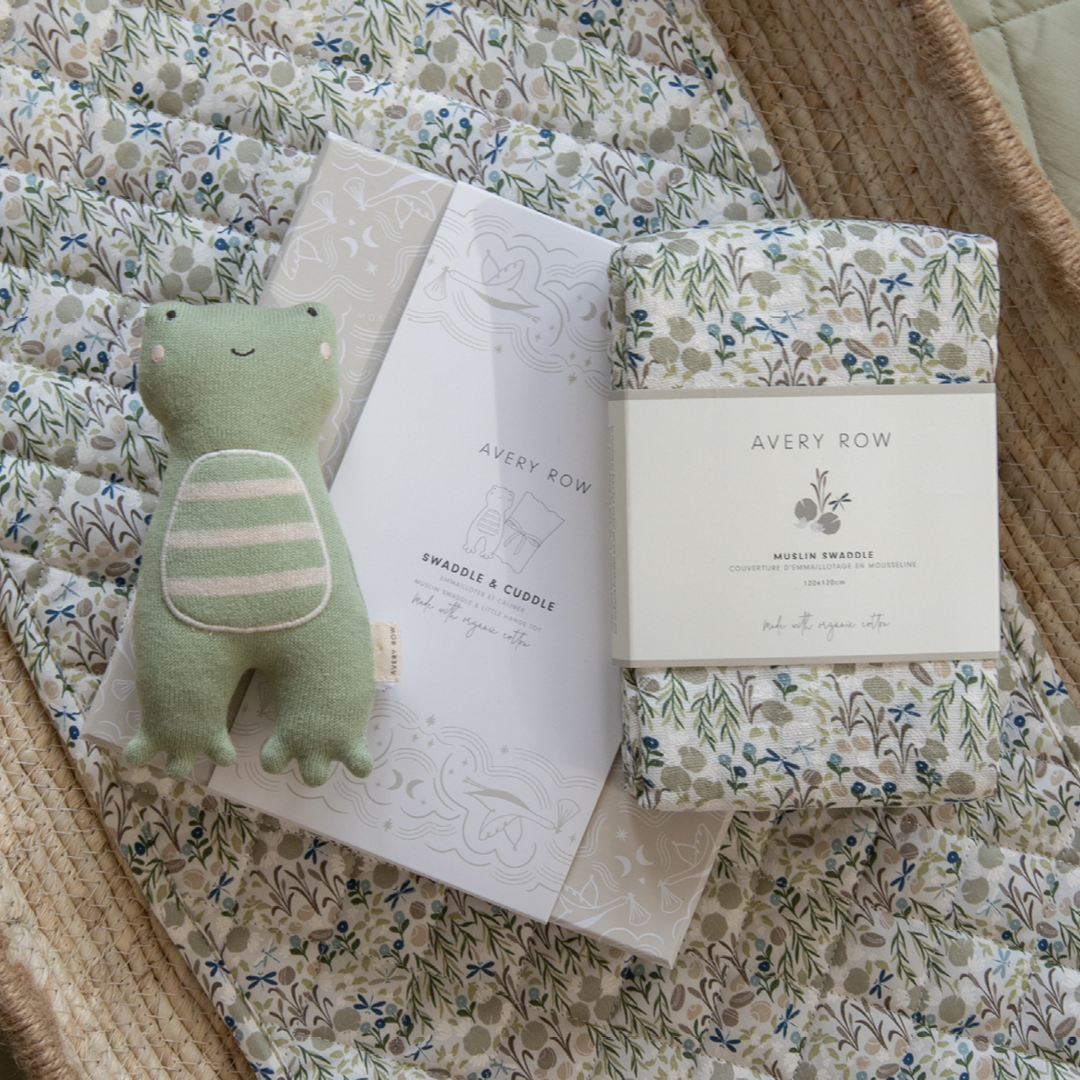 Avery Row Swaddle & Cuddle New Baby Gift Set - Riverbank