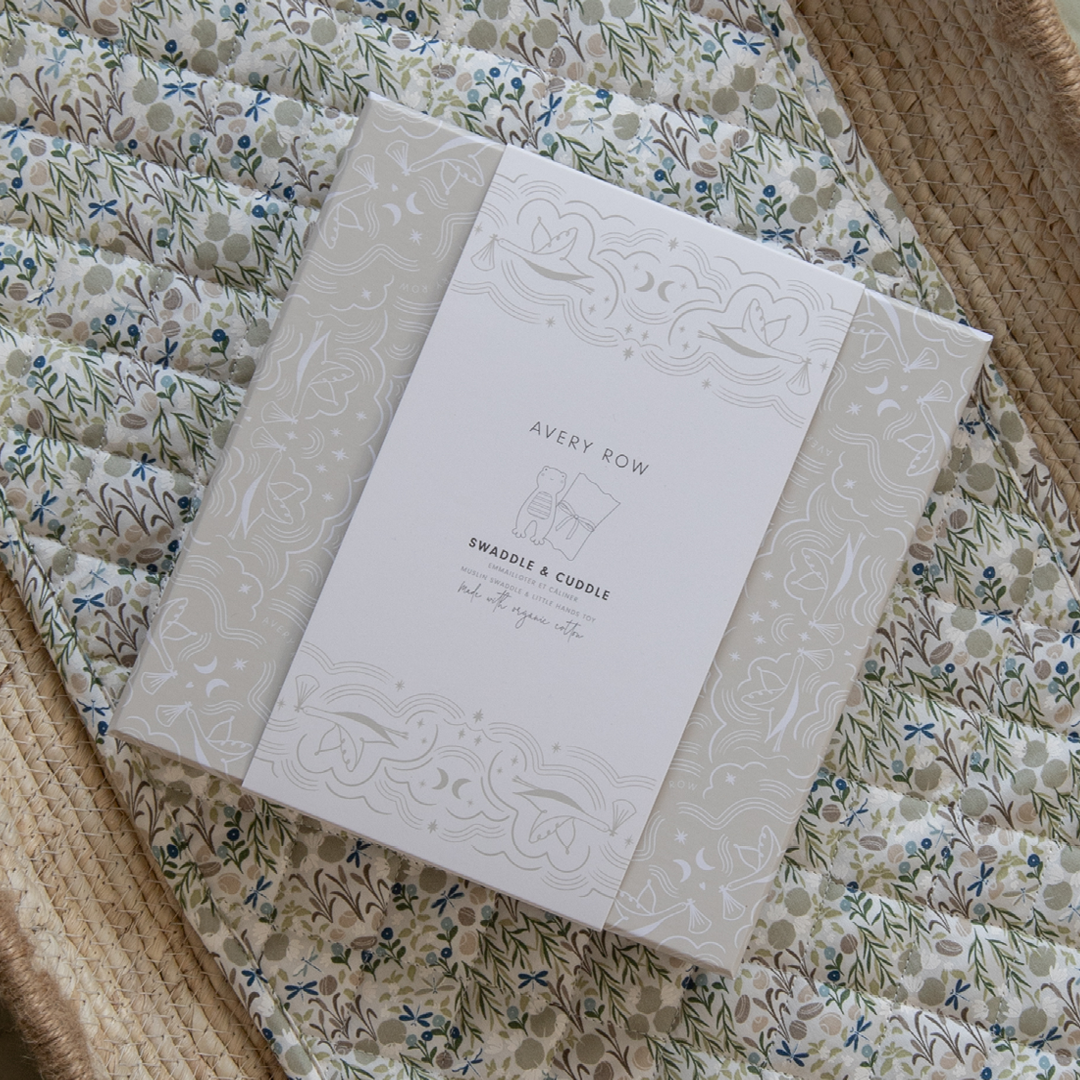 Avery Row Swaddle & Cuddle New Baby Gift Set - Riverbank