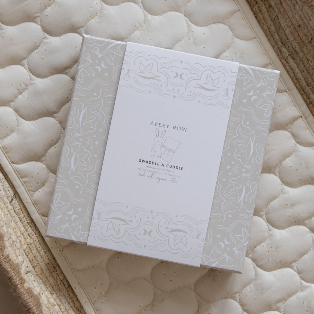Avery Row Swaddle & Cuddle New Baby Gift Set - Chamomile