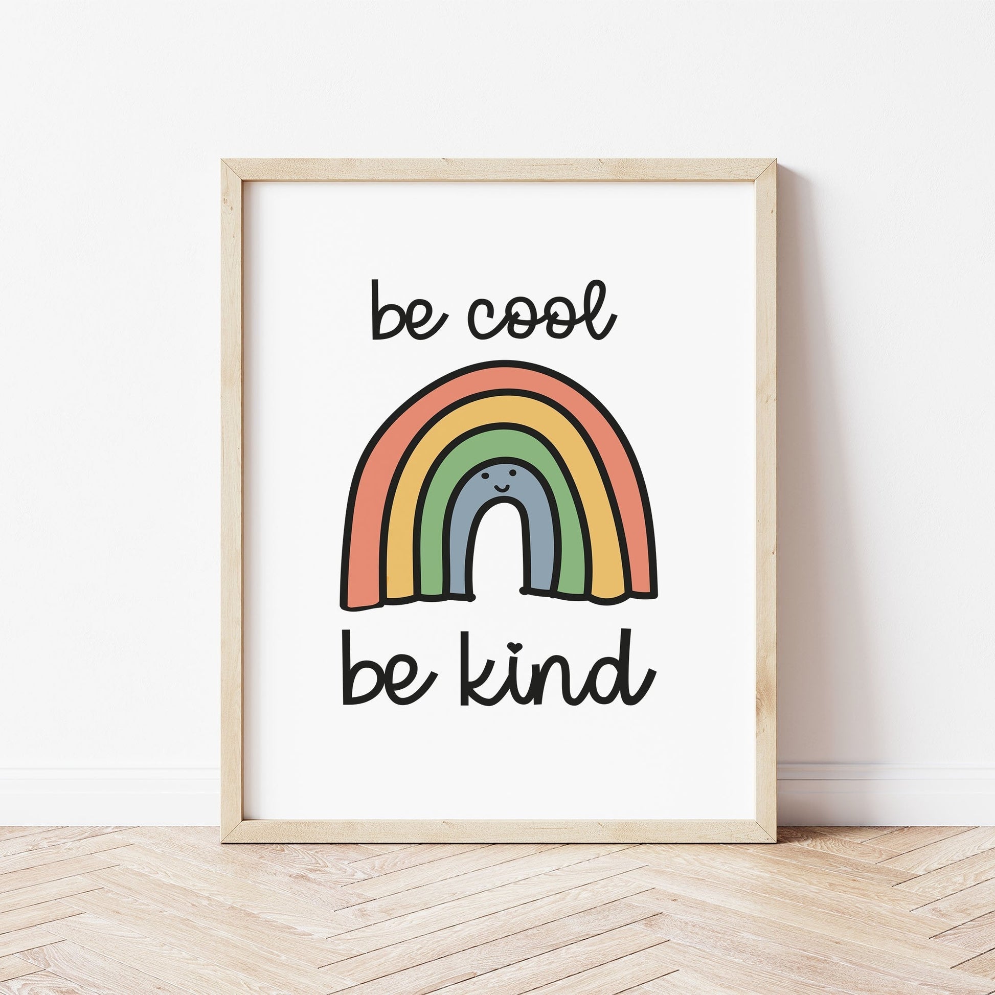 The Little Jones Be Cool Be Kind Print - Rainbow Retro