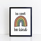 The Little Jones Be Cool Be Kind Print - Rainbow Retro