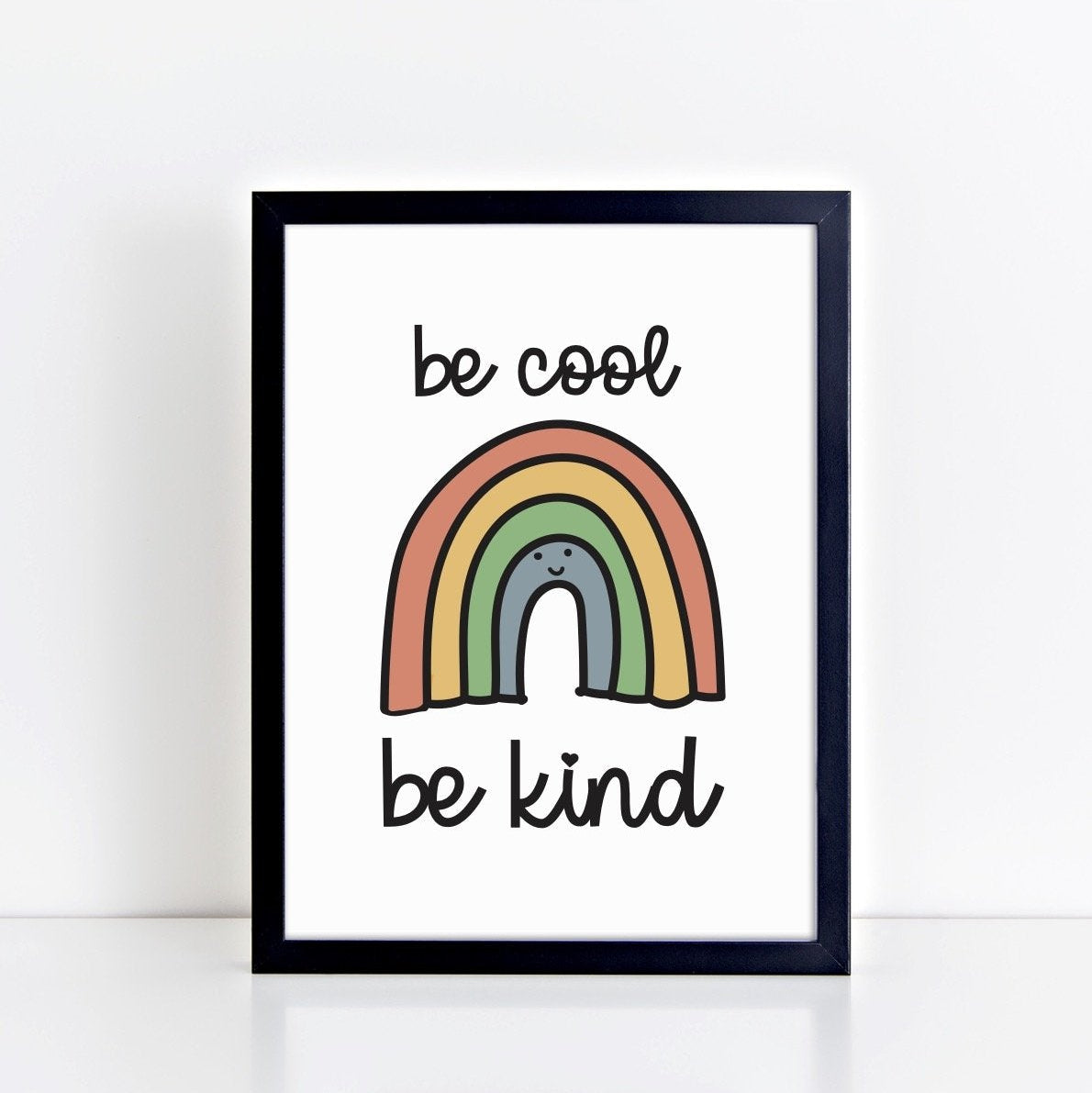 The Little Jones Be Cool Be Kind Print - Rainbow Retro