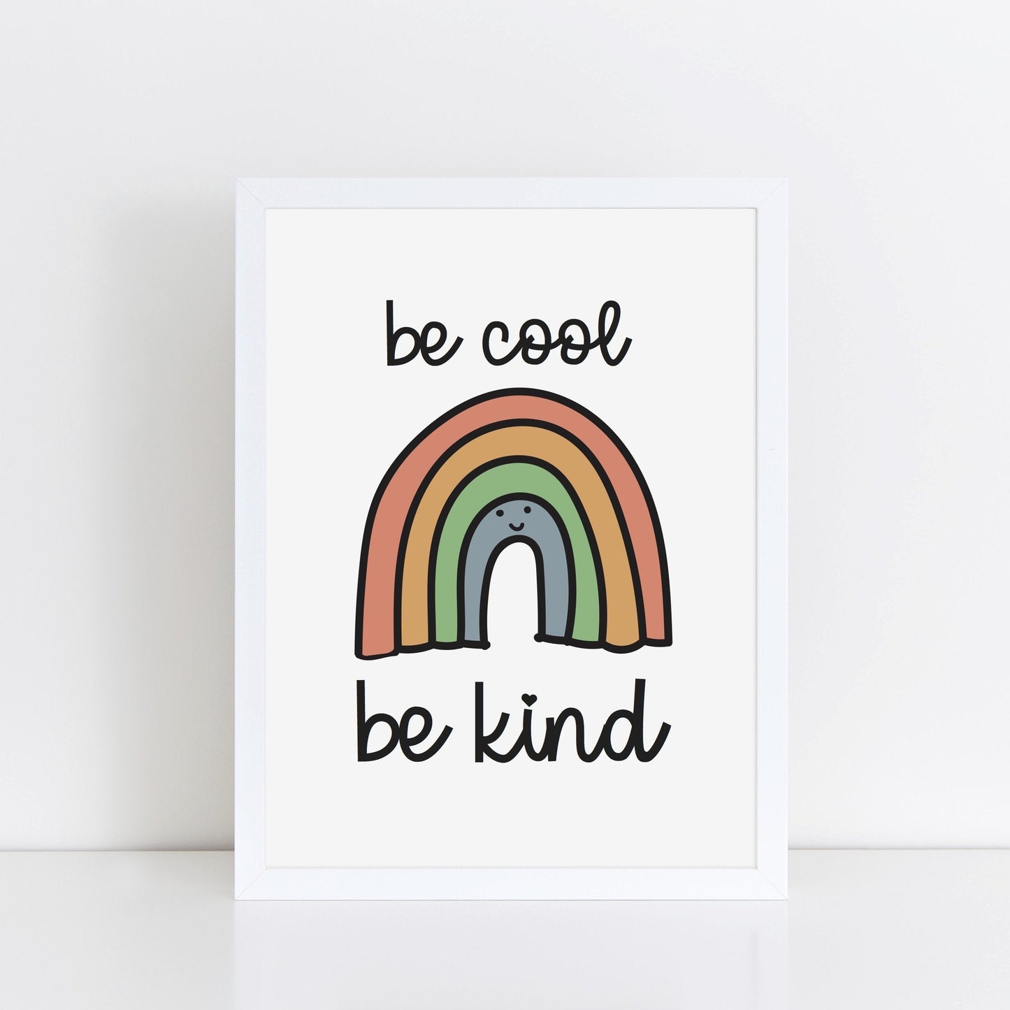 The Little Jones Be Cool Be Kind Print - Rainbow Retro