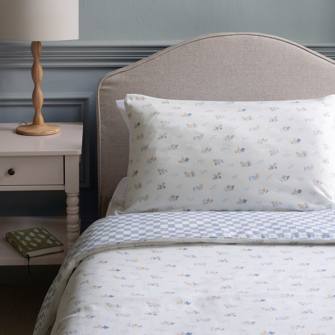 Avery Row Organic Cotton Single Bedding Set - Coastline