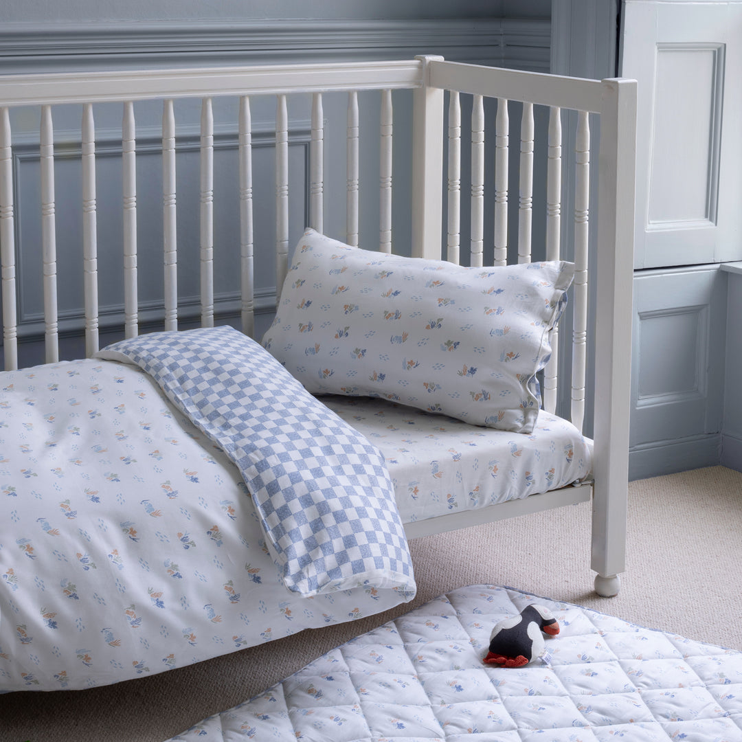 Avery Row Organic Cotton Cotbed Bedding Set - Coastline