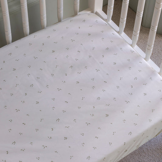 Avery Row Cotbed Fitted Sheet - Nettle Scatter