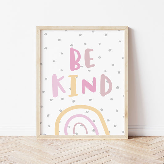 The Little Jones Be Kind Print - Pinks