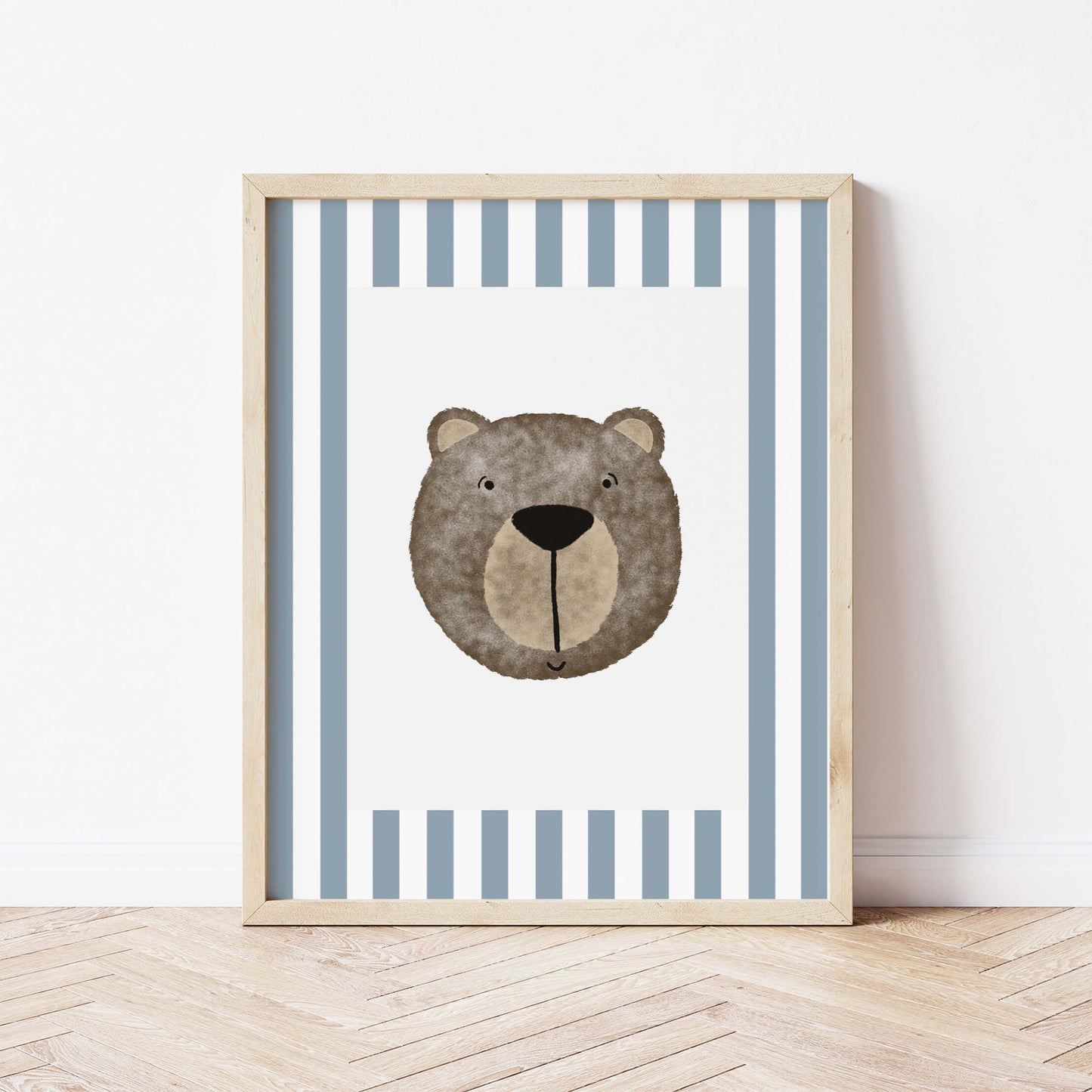The Little Jones Bear Print - Blue Stripes