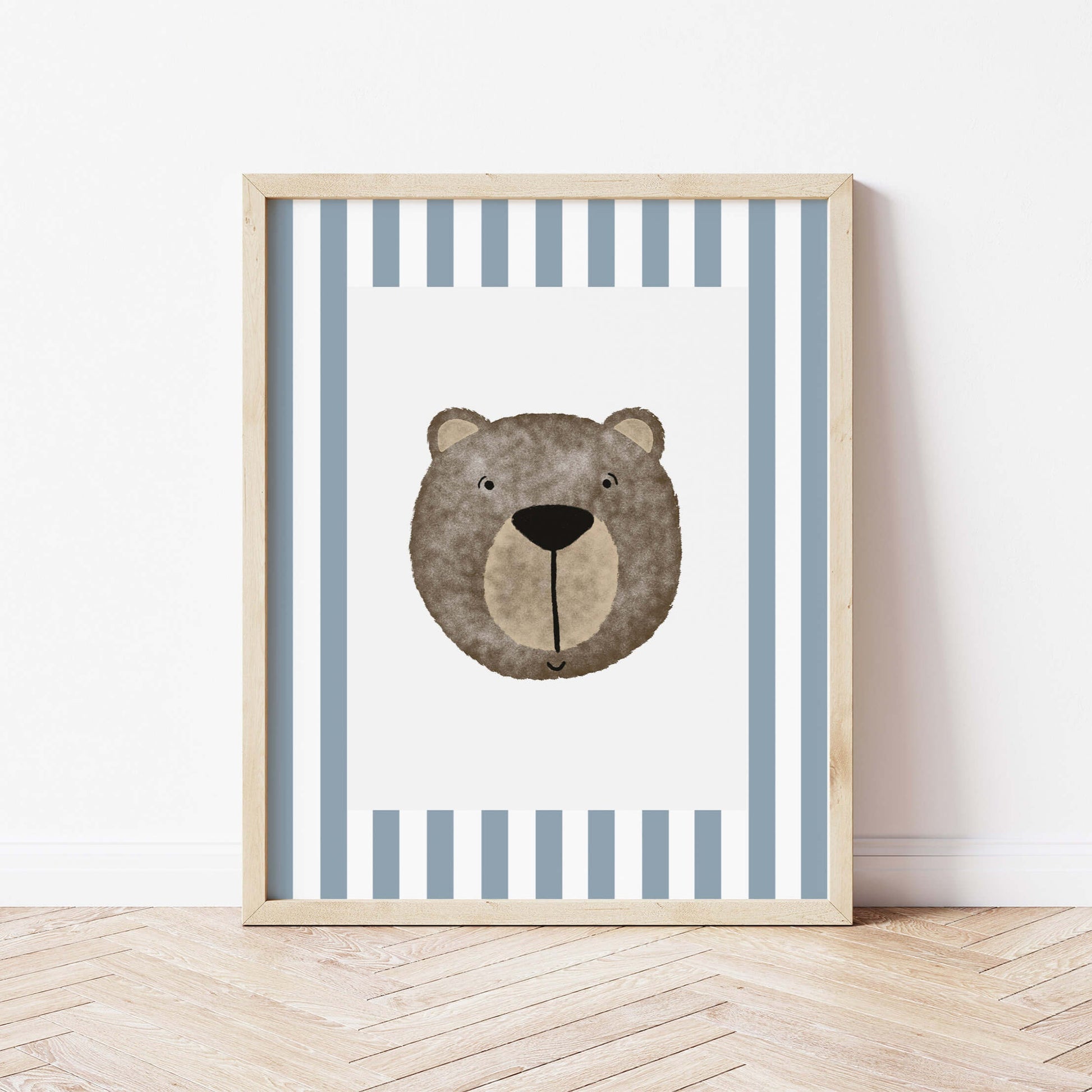 The Little Jones Bear Print - Blue Stripes