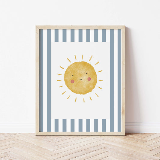 The Little Jones Sunshine Print - Blue Stripes