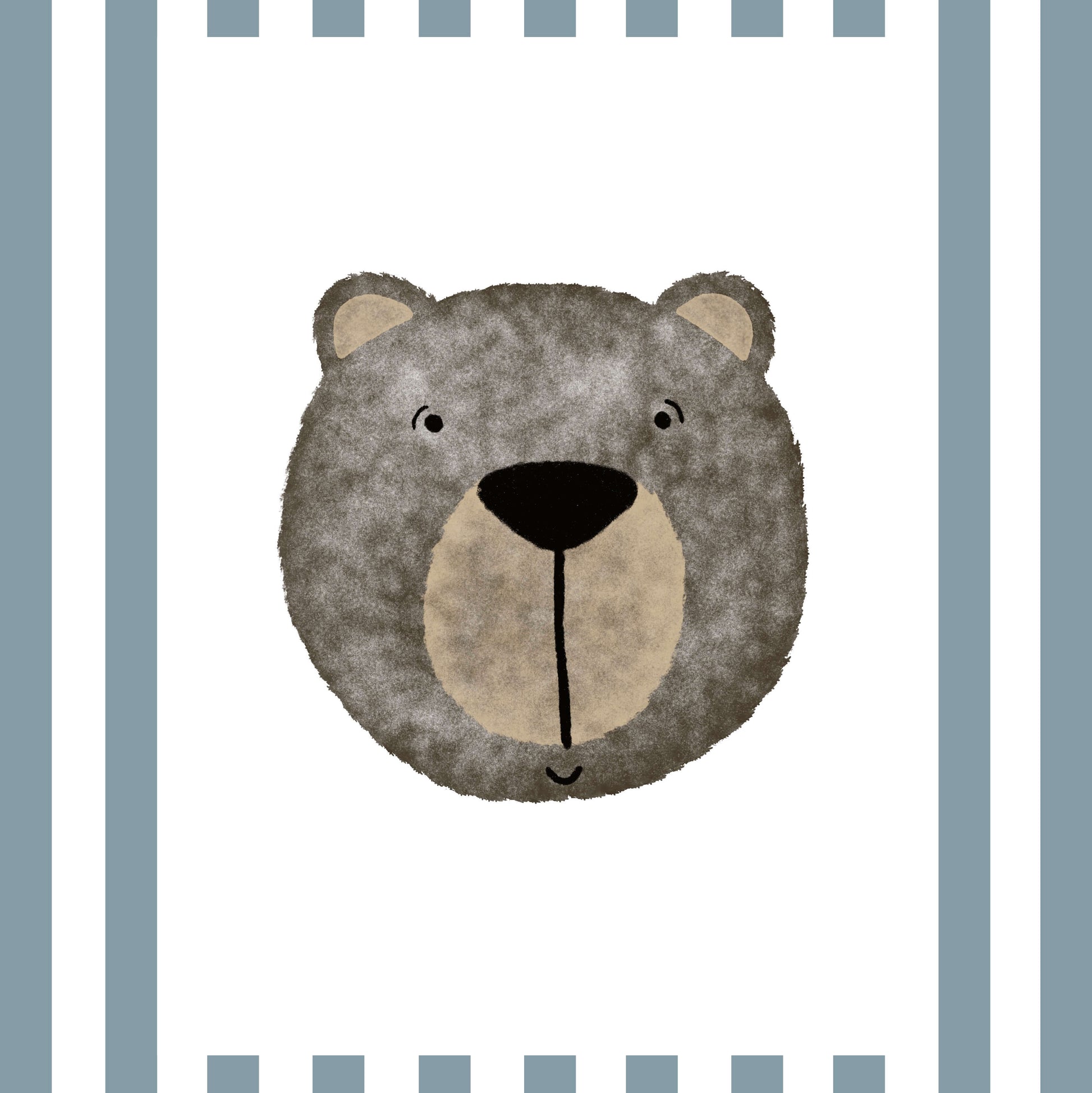 The Little Jones Bear Print - Blue Stripes