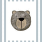The Little Jones Bear Print - Pale Blue Stripes