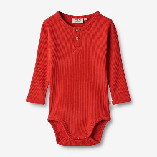 Wheat 'Benny' L/S Baby Body - Red