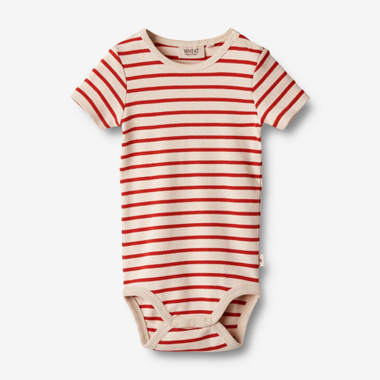 Wheat 'Edvald' S/S Baby Body - Red Stripe