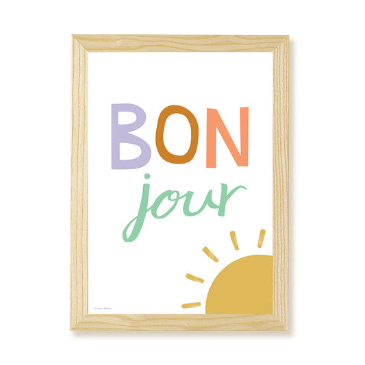 Bonjour Kids Art Print by Hibou Home