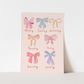 Kid of the Village Bows of the Week Art Print - Pink