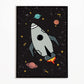 The Little Jones Space Rocket Print - Black